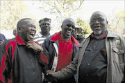 SECOND TRANSITION: Blade Nzimande, Gwede Mantashe and others at the Goodman Gallery in Rosebank. They gathered in protest against Brett Murray's The Spear, which, until it was defaced last Tuesday was on display there. It showed President Jacob Zuma with genitals showing.  PHOTo: MOHAU  MOFOKENG
