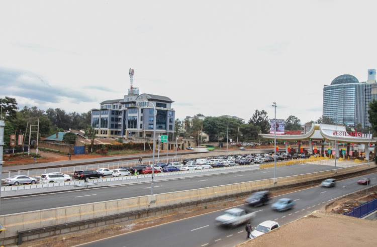 Traffic Snarl up along the Waiyaki way towards the exit of Nairobi Westlands tolling center on June 13,2022.