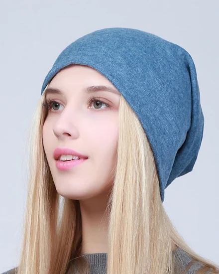 Geebro Women's Plain Beanie Hat Spring Cotton Slouchy Bea... - 1