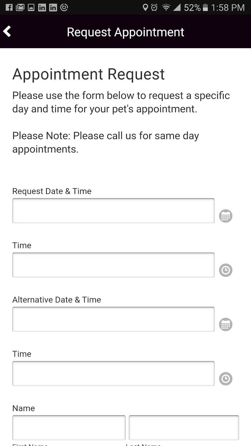 Springhill Animal Clinic Screen 3