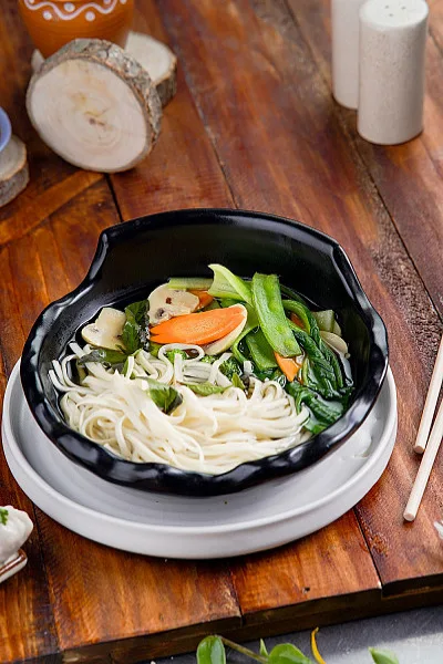 Asian Clear Soup With Udon Noodle