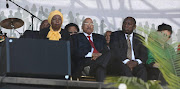 Nkosazana Dlamini-Zuma, President Jacob Zuma and Deputy President Cyril Ramaphosa at Women’s Day celebrations on August 9.