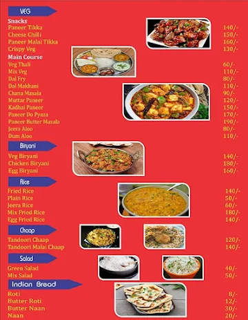 Vedu's Kitchen menu 