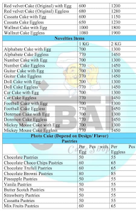 Mumbai Bakers menu 1