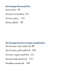The Burger Factory menu 1