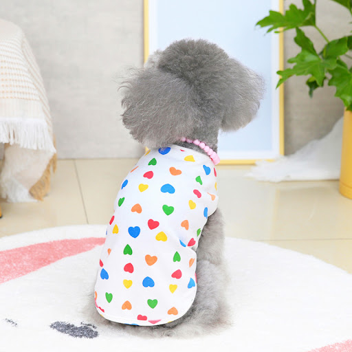 Title 4, Dog Pet Clothing Spring and Summer Colorful Pea...