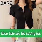 Áo Croptop Tay Ngắn - Áo Crt Ôm Cổ Bẻ Khóa Kéo Hai Đầu Ao026