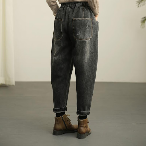 Title 2, Vintage Womens Loose Wide Leg Dark Wash Jeans,...