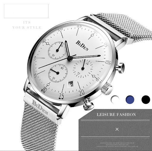 Title 1, Biden mens watch with ultra-thin mesh strap, t...