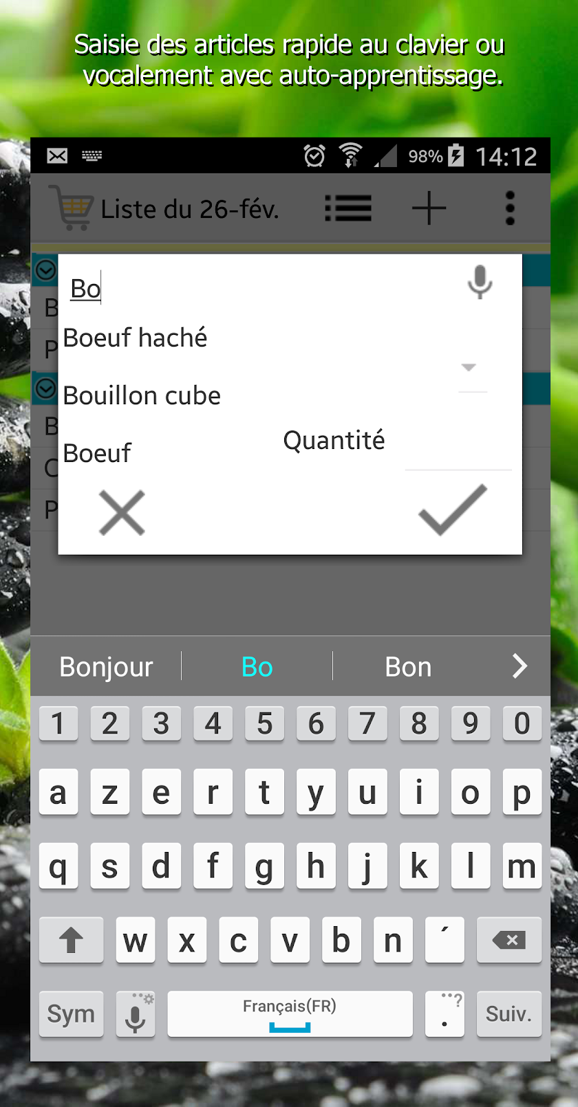 Liste de Courses Zen Screen 2
