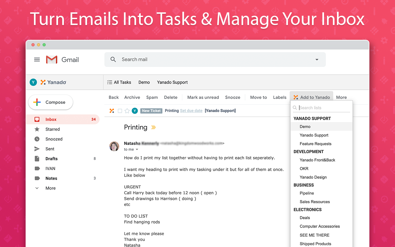 Yanado - Task Management inside Gmail Preview image 3