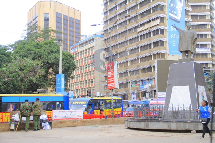 Security officers around archives ahead of Azimio demonstrations on March 20, 2023