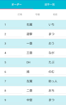 野球 オーダー表 Androidアプリ Applion