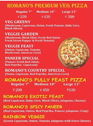 Romano's Pizza menu 1