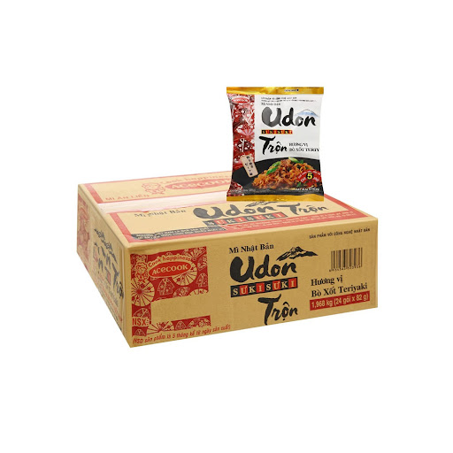 Mì trộn Udon bò xốt Teriyaki thùng 24 gói x82g