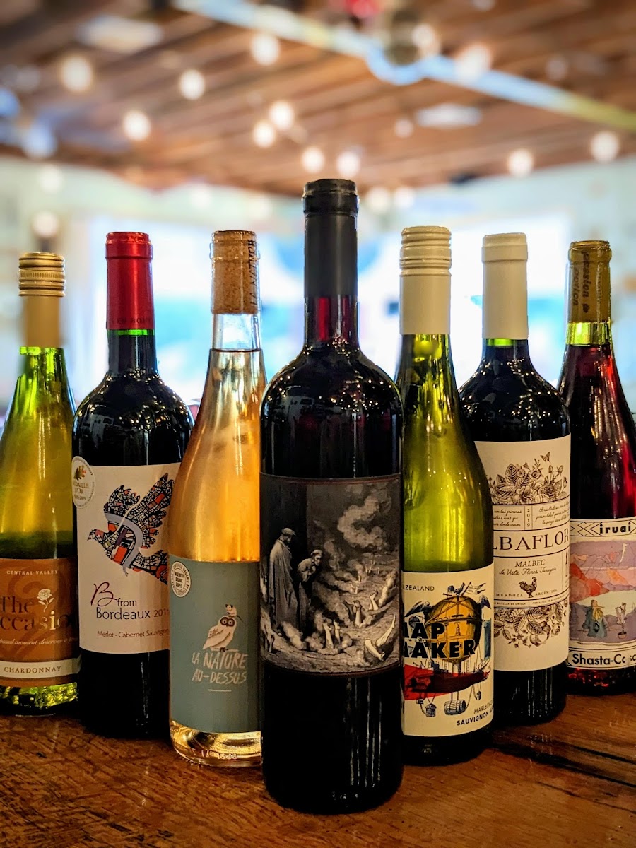 A glimpse of our wine selection, incuding natural wines. All available as half-price bottles during Wine Wednesday evenings.