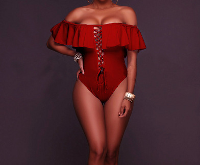 Title 6, Ruffled Sling One-Piece Swimsuit Bikini, design...