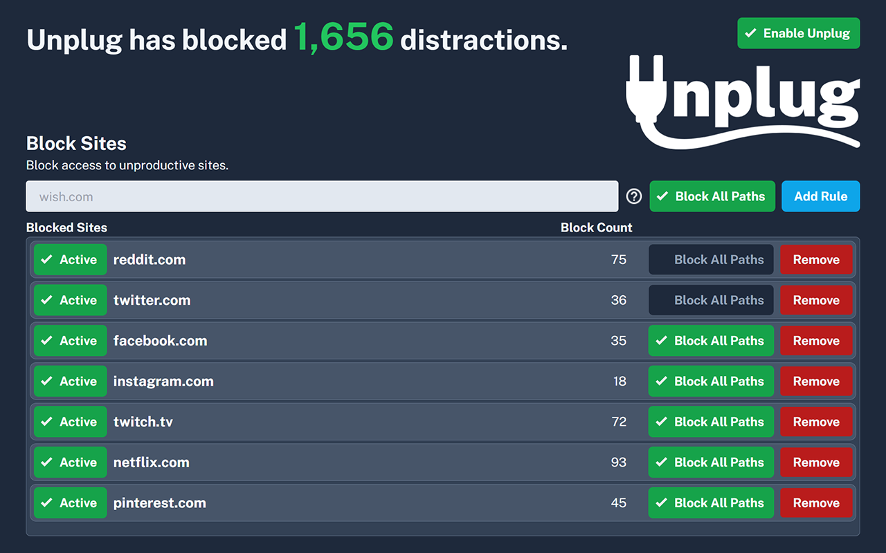 Unplug: Simple Site Blocker Preview image 3