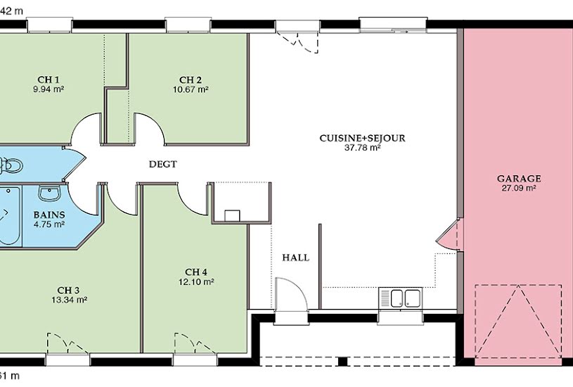  Vente Terrain + Maison - Terrain : 1 160m² - Maison : 100m² à Challuy (58000) 