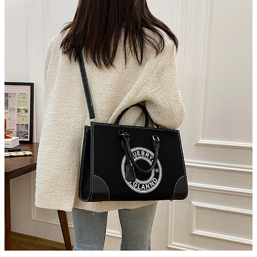 Title 5, Womens Large Capacity Canvas Printed Letter Cr...
