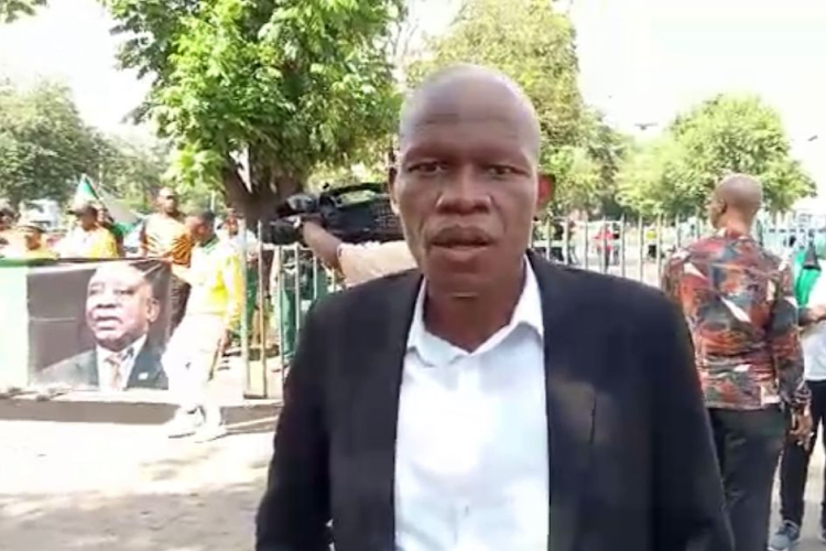 Radical economic transformation (RET) Forces chair Nkosentsha Shezi outside the Pietermaritzburg high court.Picture: MFUNDO MKHIZE