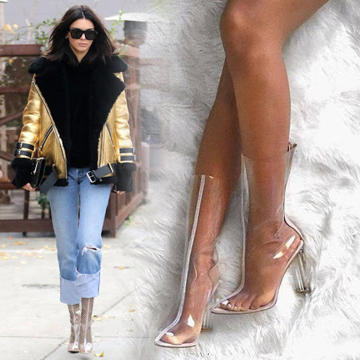 Title 2, Personalized Crystal Thick Heel Mid-calf Women...