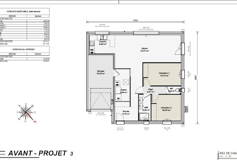  Vente Terrain + Maison - Terrain : 1 124m² - Maison : 80m² à Saintes (17100) 