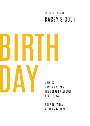 Kacey's 30th Birthday - Birthday Card template
