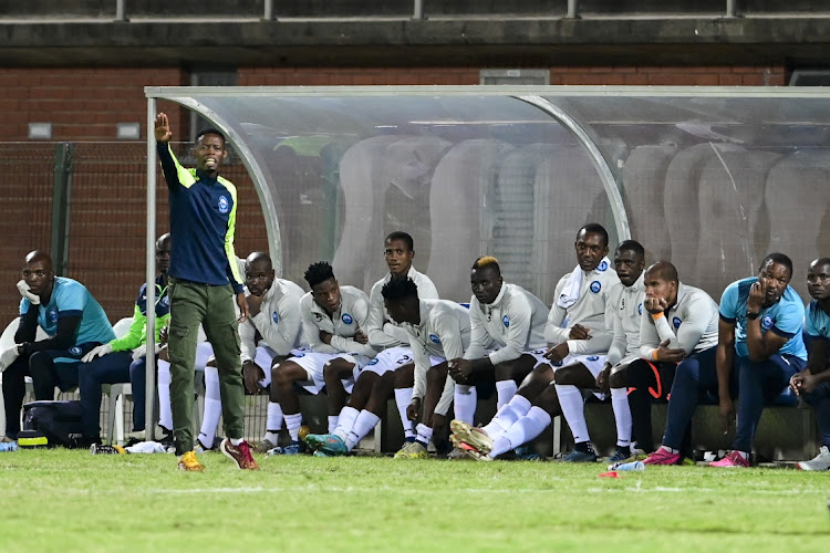 Vusumuzi Vilakazi, head coach of Richards Bay FC during the DStv Premiership match between Richards Bay and TS Galaxy in Durban, South Africa.