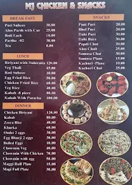 M J Chicken And Snacks menu 2