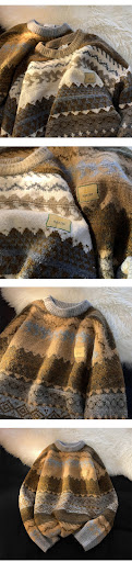 Title 2, Lazy Sweater Mens Retro Autumn and Winter Thic...