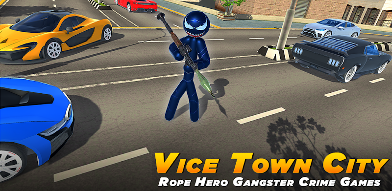 Spider Stickman Rope Hero - Black Hero Vice Town