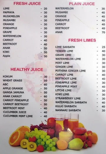 Juicy menu 