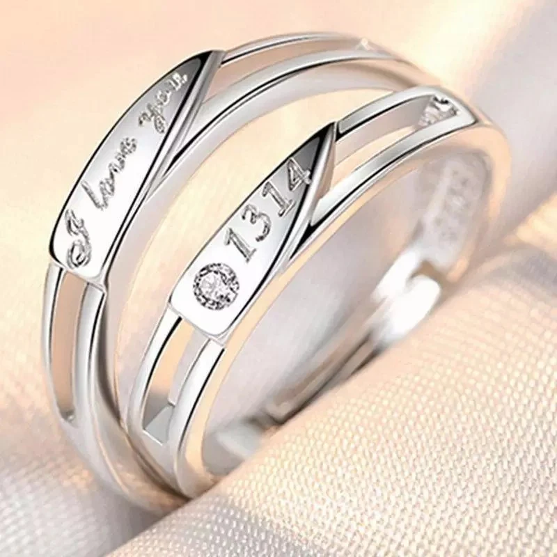 Anneaux Ouverture Simulation de Mariage Bague Diamant Immortalisez votre amour avec cette bague étincelante, idéale pour les mariages et les fiançailles