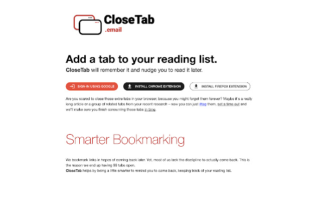 Closetab.email chrome extension