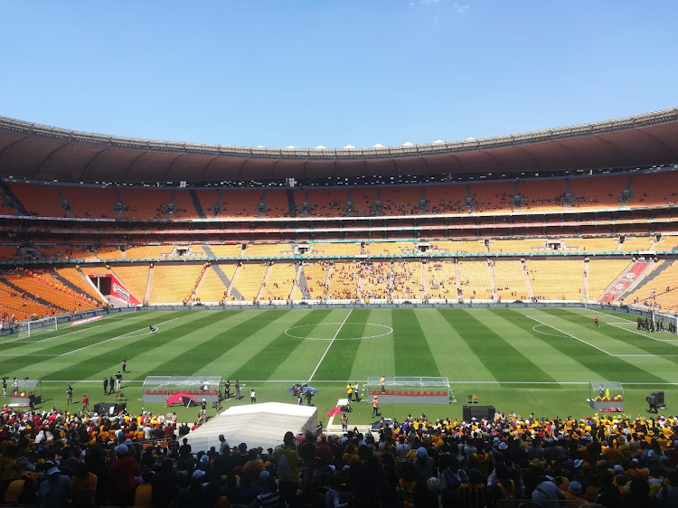 Still many empty seats inside FNB Stadium less than two hours to kickoff between Orlando Pirates and Kaizer's much anticipated derby.