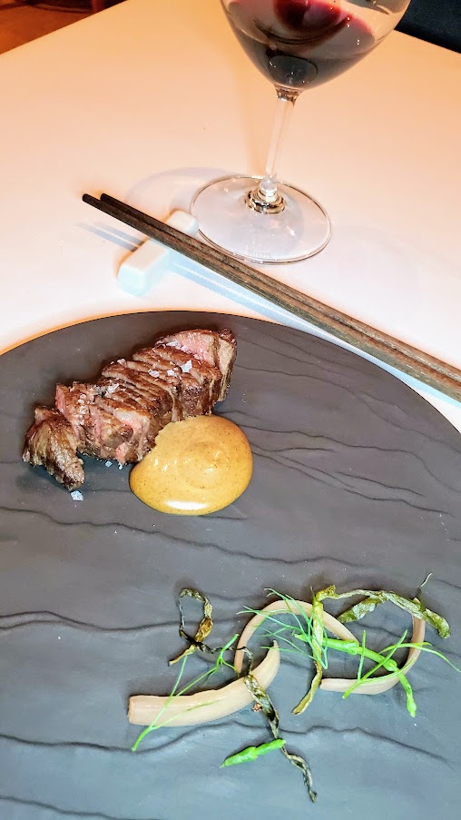 Chef's Menu Experience at Castagna: Beef zabuton cooked in fermented butter, charred onion, black olive