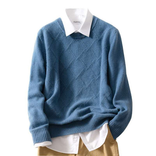 Title 6, Winter Mens Round Neck Loose Wool Sweater
