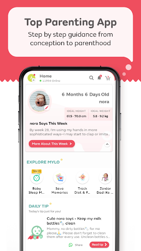 Screenshot Mylo Pregnancy & Parenting App