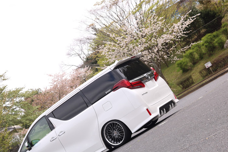 アルファードの桜とコラボ・桜と愛車・葉桜・ホイール交換に関するカスタム事例の投稿画像2枚目
