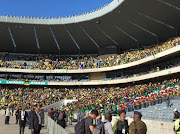 People filling up Orlando Stadium ahead of the arrival of the casket.