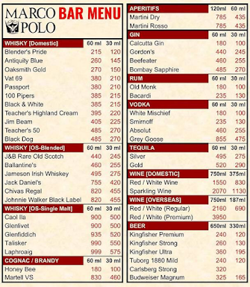 Marco Polo menu 