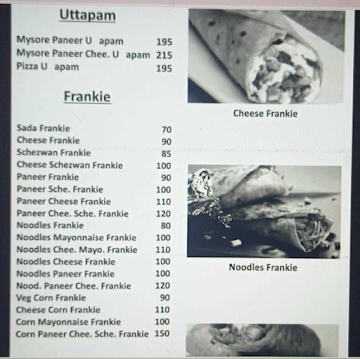 Sigdi Dosa & Frankie Corner menu 