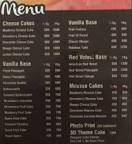 Cake Corner menu 2