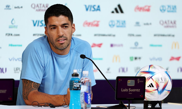 Striker Luis Suarez during a Uruguay press conference at the Main Media Centre in Doha, Qatar on December 1 2022.