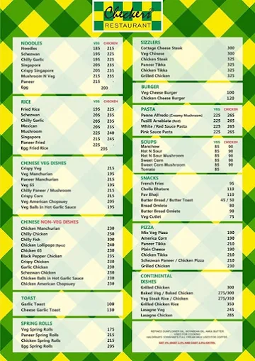 Checkers menu 