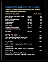 Namita's Take Away menu 1