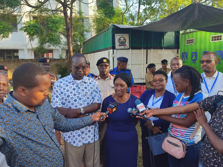 TSC boss Nancy Macharia in Mombasa