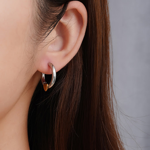 Title 4, Fashion Trend Stylish Round Gold Love Earrings,...