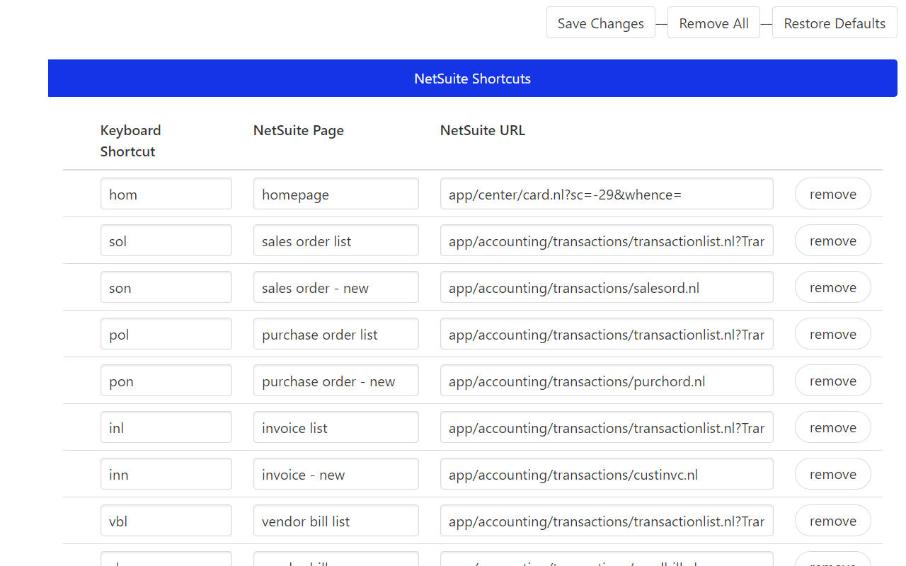 NetSuite Keyboard Shortcuts Preview image 0